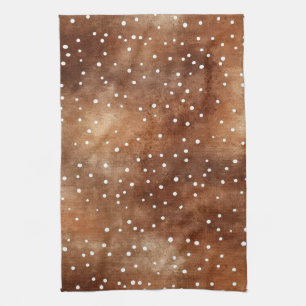 Polka-Dot in Coffee Brown und White (2) Geschirrtuch