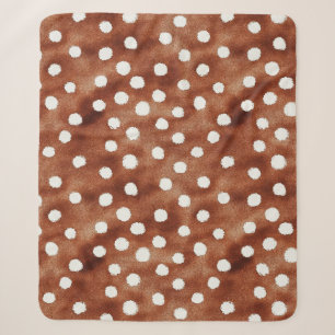 Polka-Dot in Coffee Brown und White Sherpadecke
