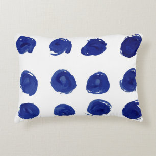 Polka dot, indigoblau Aquarell. Dekokissen