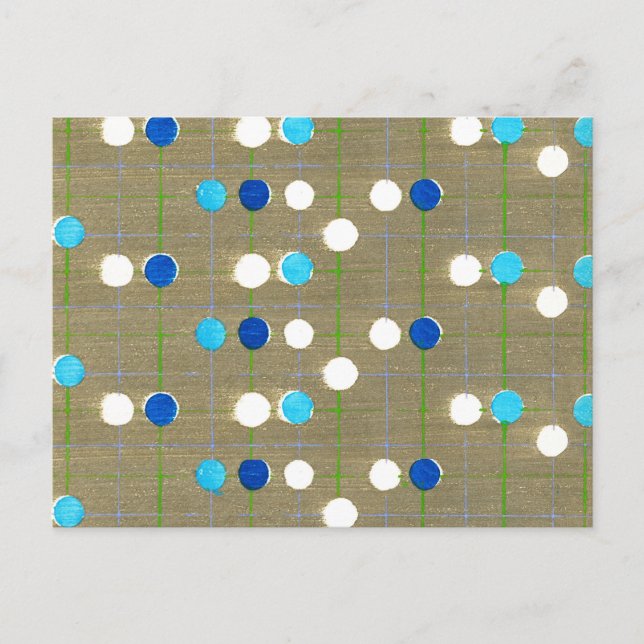 Polka Dot Japanisches Holzschnitt Textil Postkarte (Vorderseite)