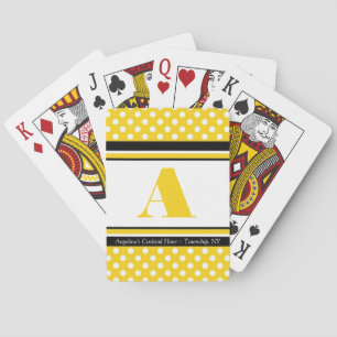 Polka Dot Jaune Personnalisé Cartes De Jeu