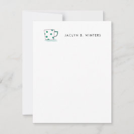 Polka Dot Kaffee Cup Wasserfarbe Mitteilungskarte