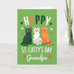 Polka Dot Katzen Opa-Karte Karte