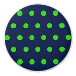 Polka Dot Keramik Knob (Navy Blue & Lime Green) Keramikknauf