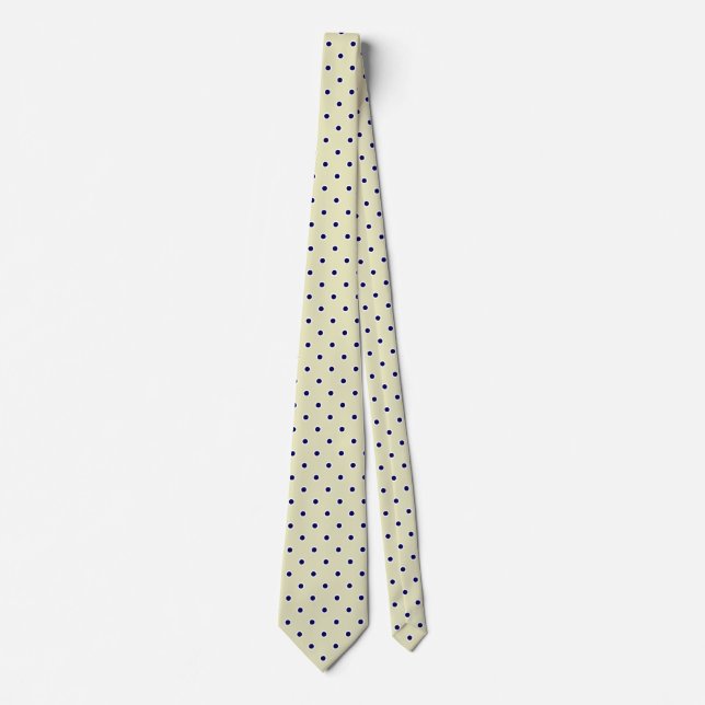 Polka Dot Krawatte für Männer | Gelbe und blaue Kr (Vorderseite)