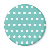 Polka Dot Kühlschrankmagnet (Aqua & White)