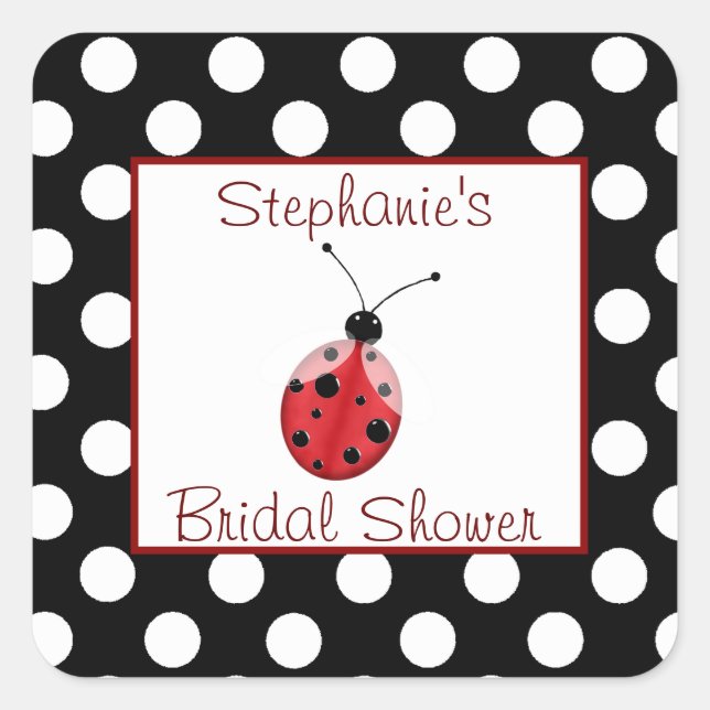 Polka Dot & Ladybug Brautparty Sticker (Vorderseite)