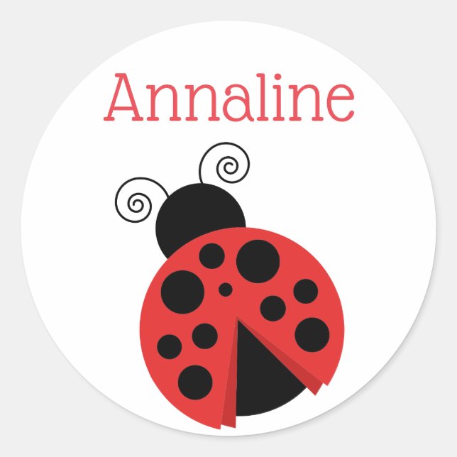 Polka Dot Ladybug Personalisiert Stickers (Vorderseite)
