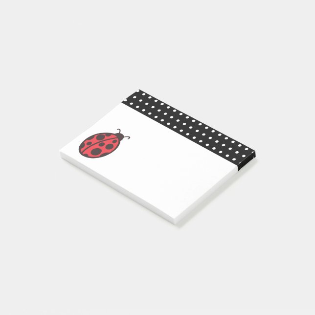 Polka Dot Ladybug Post It Notes Gift Post-it Klebezettel (angewinkelt)