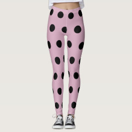 Polka Dot Leggings (rosa und schwarz)