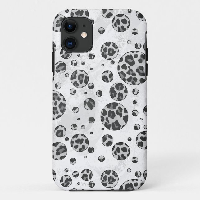 Polka Dot Leopard Schwarzweiß-Design Case-Mate iPhone Hülle (Rückseite)