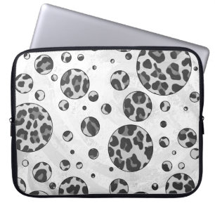 Polka Dot Leopard Schwarzweiß-Design Laptopschutzhülle