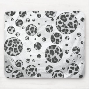 Polka Dot Leopard Schwarzweiß-Design Mousepad
