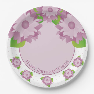 Polka Dot Lila Floral Pappteller