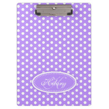 Polka dot lila individuelle Name und erste Zwische