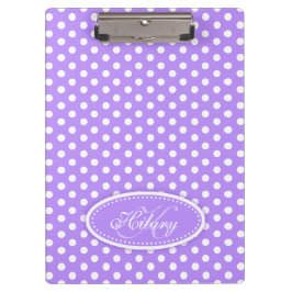 Polka dot lila individuelle Name und erste Zwische Klemmbrett