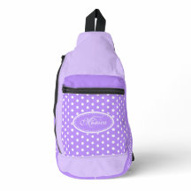 Polka dot lila und weiß personalisiert