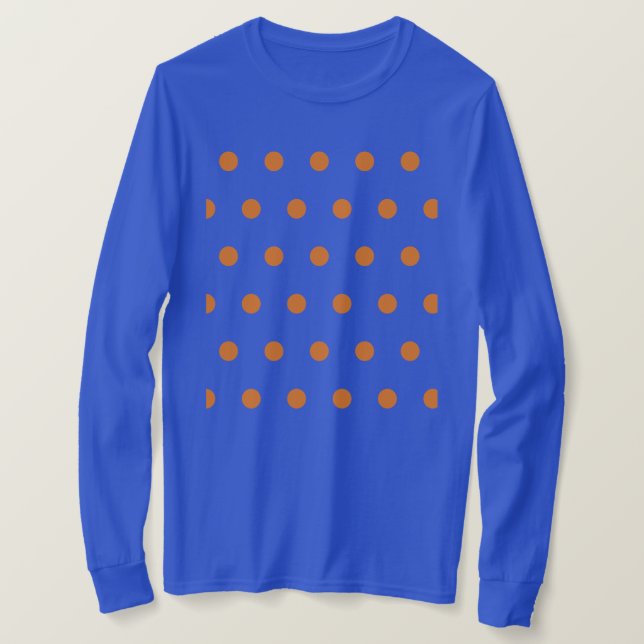 Polka Dot Long Sleeve T - Shirt (Denim Blue & Oran (Design vorne)