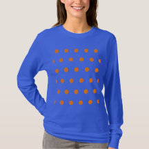 Polka Dot Long Sleeve T - Shirt (Denim Blue & Oran