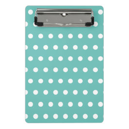 Polka Dot Mini Clipboard (Aqua & White) Klemmbrett