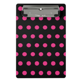 Polka Dot Mini Clipboard (Schwarz & Neon Pink) Mini Klemmbrett