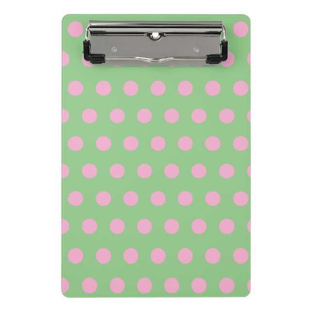Polka Dot Mini Clipboard (Seite grün und Pastellro Klemmbrett (Vorderseite)