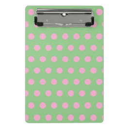 Polka Dot Mini Clipboard (Seite grün und Pastellro Mini Klemmbrett