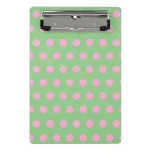 Polka Dot Mini Clipboard (Seite grün und Pastellro Mini Klemmbrett