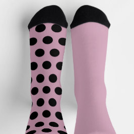 Polka Dot Mismatch Socks (rosa & schwarz) Socken