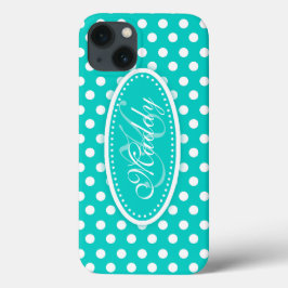 Polka dot mit der Bezeichnung "aquamarines Aqua-ip Case-Mate iPhone Hülle