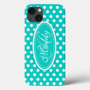 Polka dot mit der Bezeichnung "aquamarines Aqua-ip Case-Mate iPhone Hülle