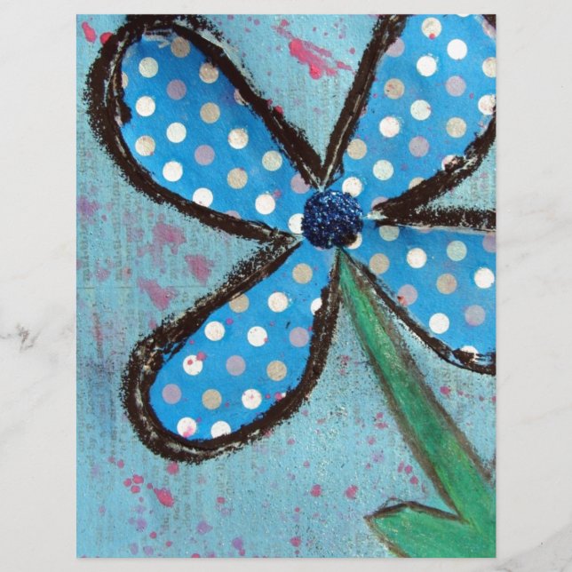 Polka Dot Mixed Media Blume (Vorderseite)