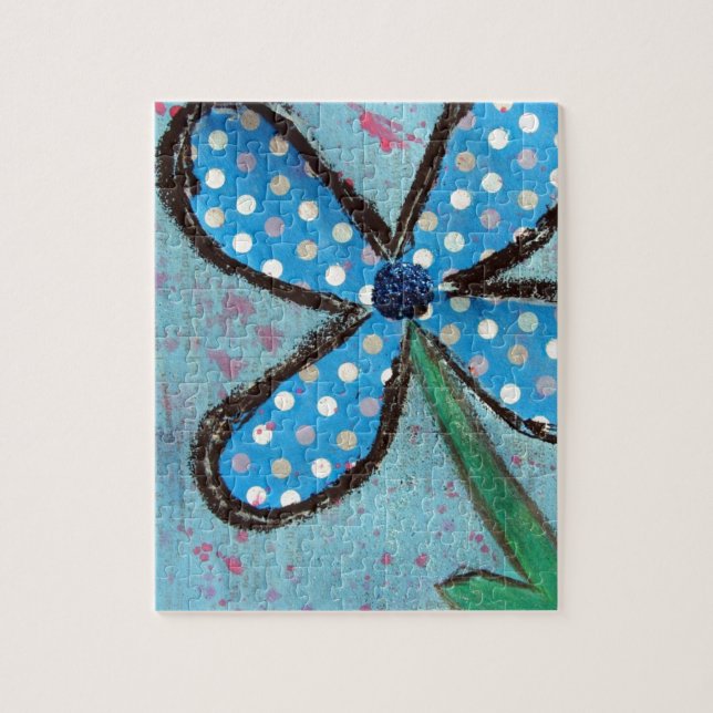 Polka Dot Mixed Media Blume (Vertikal)