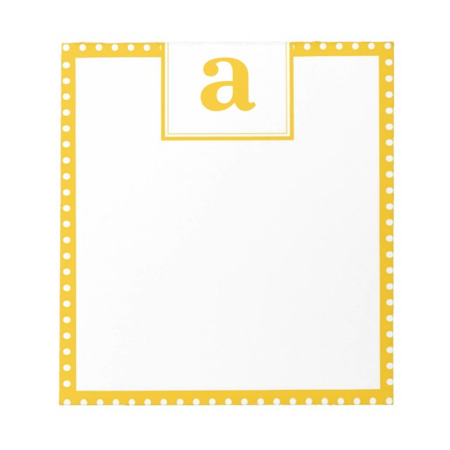 Polka Dot Monogram Notizblock (Vorderseite)