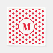 Polka Dot Monogramm erste rote Punkte auf weiß
