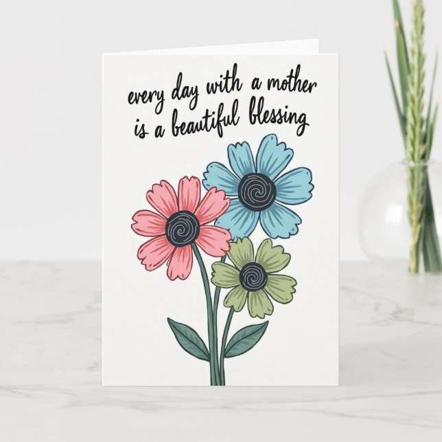 Polka Dot Mother Blessing Card Karte (Vorderseite)
