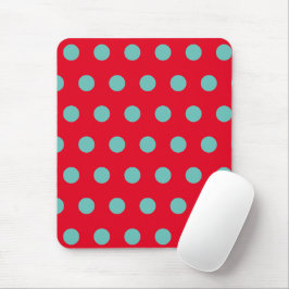Polka Dot Mouse Pad (Red & Aqua) Mousepad