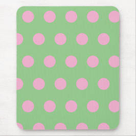Polka Dot Mouse Pad (Sage Green & Pastel Pink) Mousepad