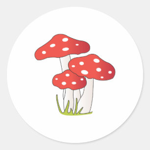 Polka Dot Mushrooms Runder Aufkleber