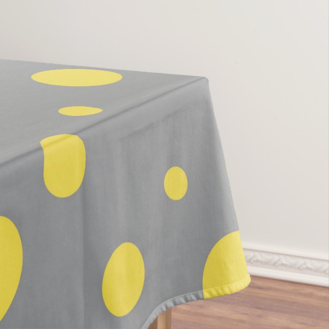 Polka Dot Muster Gelb Grau Tischdecke (Beispiel)