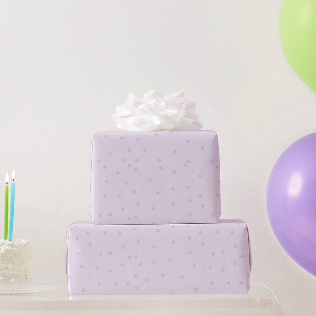 Polka Dot Muster Lila Minimalistisch Geschenkpapier (Partygeschenke)
