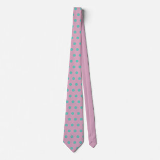 Polka Dot Neck Tie (Pink & Aqua) Krawatte