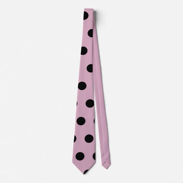 Polka Dot Neck Tie (Pink & Black) Krawatte (Vorderseite)