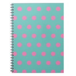 Polka Dot Notebook (Aqua & Pink) Notizblock