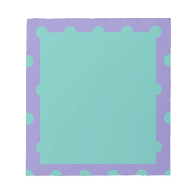 Polka Dot Notepad (Lavender & Aqua) Notizblock (Vorderseite)