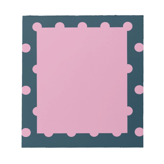Polka Dot Notepad (Midnight Blue & Soft Pink) Notizblock (Vorderseite)