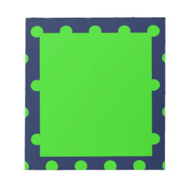 Polka Dot Notepad (Navy Blue & Lime Green) Notizblock