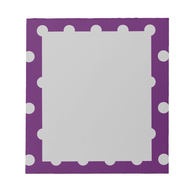 Polka Dot Notepad (Plum & Silver) Notizblock (Vorderseite)
