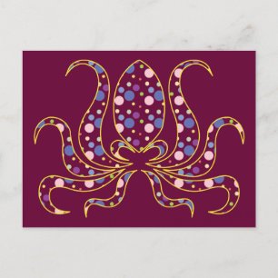 Polka Dot Octopus Postkarte