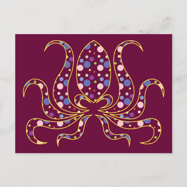 Polka Dot Octopus Postkarte (Vorderseite)